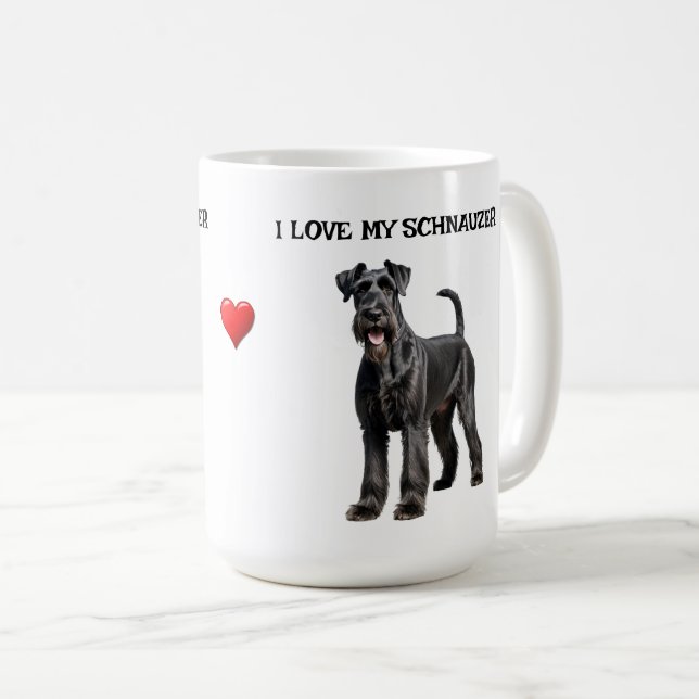 Ich Liebe mein Schnauzer Kaffeetasse (VorderseiteRechts)