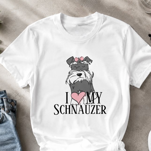 Ich Liebe mein Schnauzer-T - Shirt (Cute Schnauzer Tshirt)
