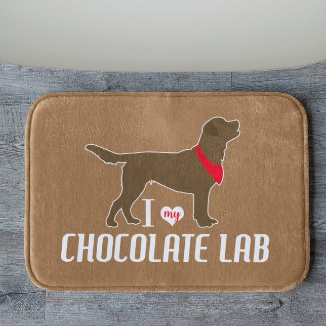 Ich Liebe mein Schokolade Labrador Bad Badematte (I love my Chocolate Lab bathmat)