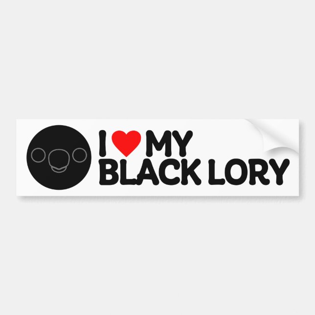 ICH LIEBE MEIN SCHWARZ LORY AUTOAUFKLEBER (Vorne)