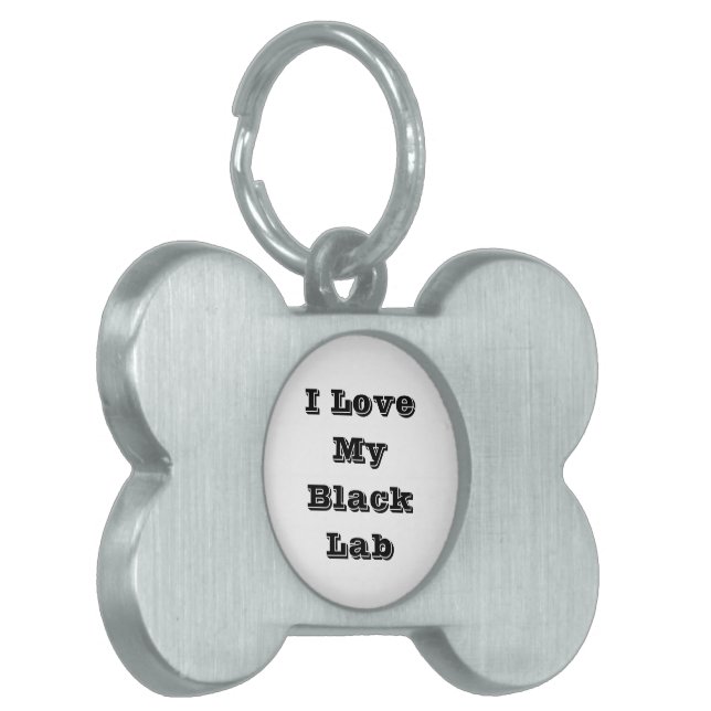 Ich Liebe mein schwarzes Labor Tiermarke (Vorderseite links)