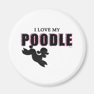 Ich Liebe mein schwarzes Poodle Magnet