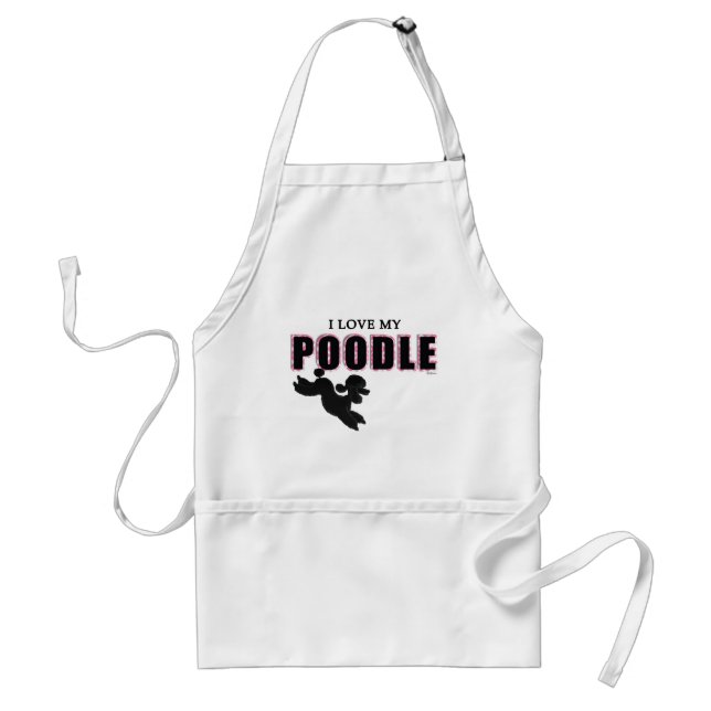 Ich Liebe mein schwarzes Poodle Schürze (Vorne)