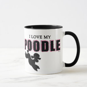 Ich Liebe mein schwarzes Poodle Tasse