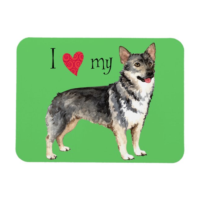 Ich Liebe mein schwedisches Vallhund Magnet (Horizontal)
