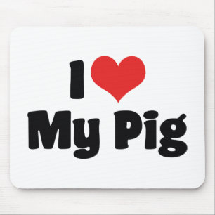 Ich liebe mein Schwein Herz Mousepad