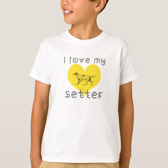 Ich Liebe mein Setter. T-Shirt (Vorderseite)