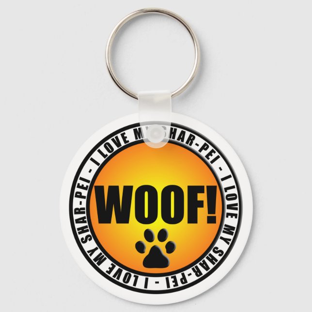 Ich Liebe mein Shar-pei! Schlüsselanhänger (Vorderseite)