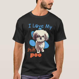 Ich Liebe mein Shih Poo Shirt Bester Hund Lover Pa