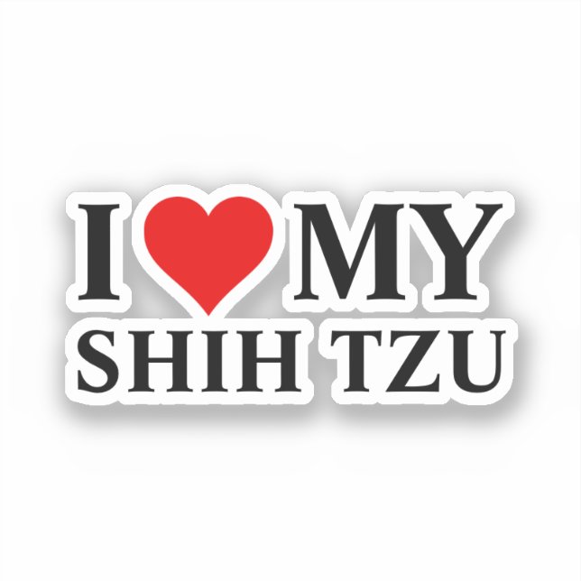 Ich Liebe mein Shih Tzu Aufkleber (Vorderseite)