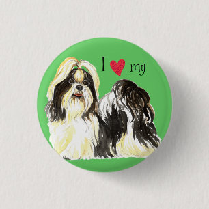 Ich Liebe mein Shih Tzu Button