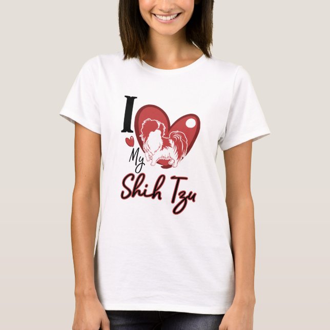 Ich Liebe mein Shih Tzu T-Shirt (Vorderseite)