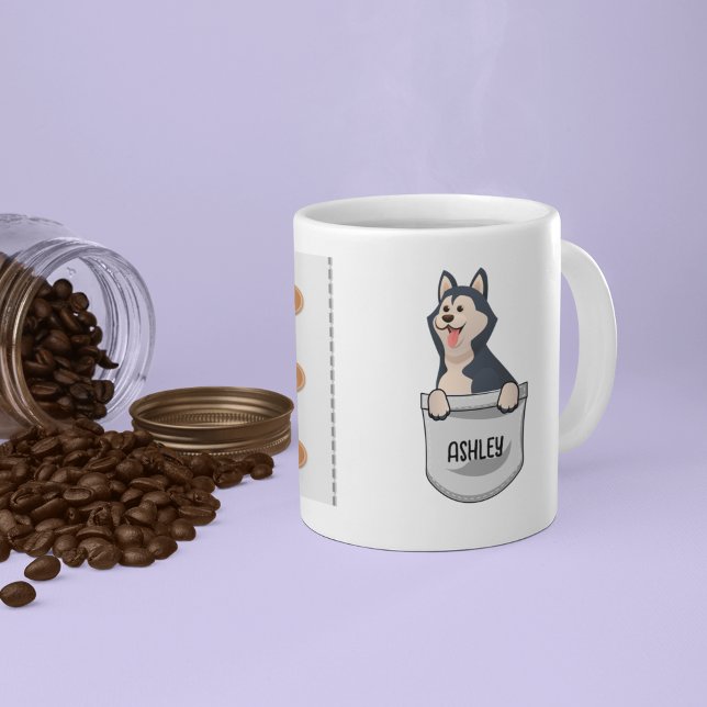 Ich Liebe mein sibirischer Huskhund Pet Glash Herz Kaffeetasse (Von Creator hochgeladen)