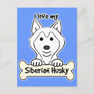 Ich Liebe mein sibirischer Husky Postkarte