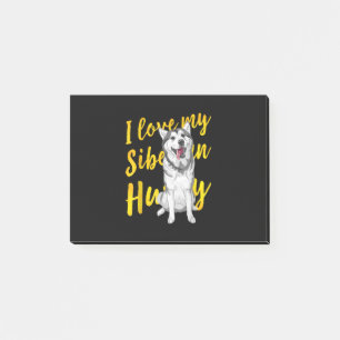 Ich Liebe mein sibirischer Husky Snow Dog Lover Post-it Klebezettel