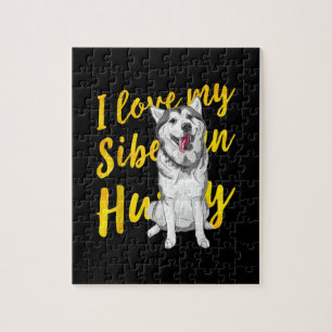 Ich Liebe mein sibirischer Husky   Snow Dog Lover  Puzzle