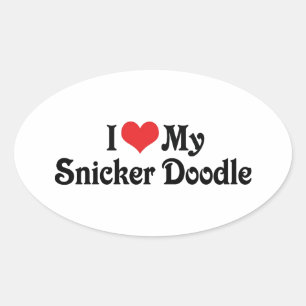 Ich Liebe mein Snicker Doodle Ovaler Aufkleber