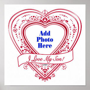 Ich Liebe mein Sohn! Foto Red Hearts Poster