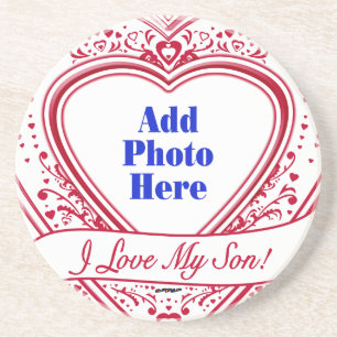 Ich Liebe mein Sohn! Foto Red Hearts Untersetzer
