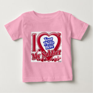 Ich Liebe Mein Soldat - rotes Herz - Foto Baby T-shirt