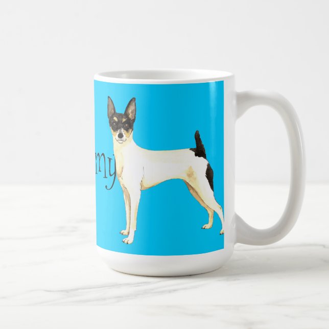 Ich Liebe mein Spielzeug Fox Terrier Tasse (Rechts)