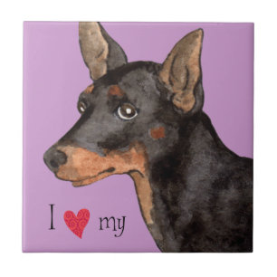Ich Liebe mein Spielzeug Manchester Terrier Fliese