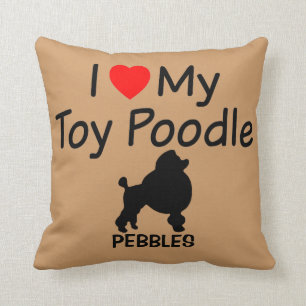 Ich Liebe mein Spielzeug Poodle Hund Kissen