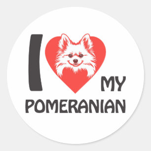 Ich Liebe mein Spitz - Niedliche Fluffy Dog Lover Runder Aufkleber