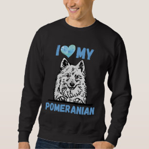 Ich Liebe Mein Spitz Wasserfarben Kunst Original Sweatshirt
