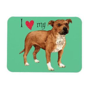Ich Liebe mein Staffordshire Bull Terrier Magnet