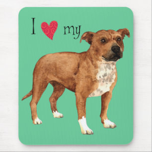Ich Liebe mein Staffordshire Bull Terrier Mousepad