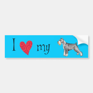 Ich Liebe mein Standard Schnauzer Autoaufkleber