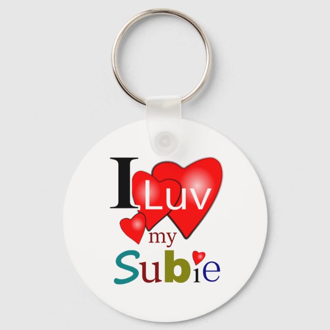 Ich Liebe mein Subie-Schlüsselanhänger Schlüsselanhänger (Vorderseite)