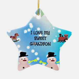 Ich Liebe mein Sweet Grandson Keramikornament