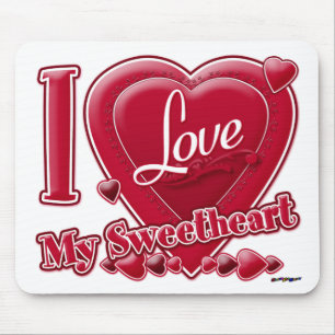 Ich Liebe mein Sweetheart rot - Herz Mousepad