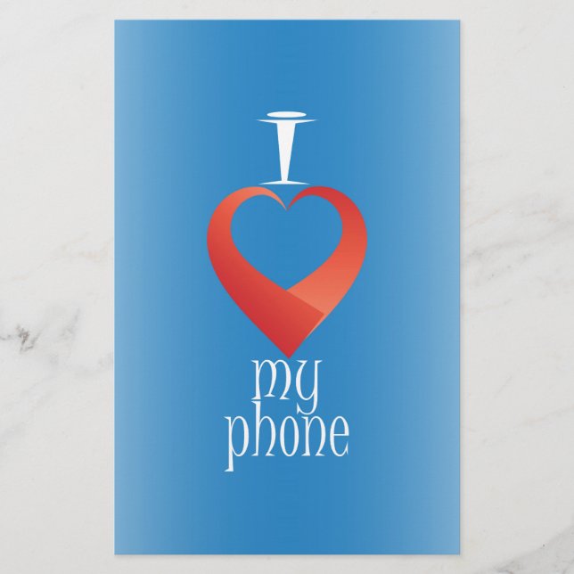Ich Liebe mein Telefon Briefpapier (Vorderseite)