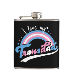 Ich Liebe mein Transdad LGBTQ Transgender Flachmann