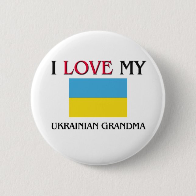 Ich Liebe mein ukrainisches Oma Button (Vorderseite)