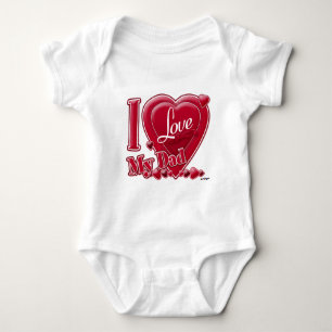 Ich Liebe Mein Vater rot - Herz Baby Strampler
