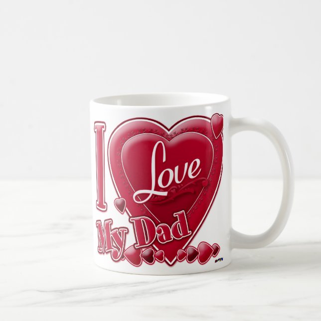 Ich Liebe Mein Vater rot - Herz Kaffeetasse (Rechts)