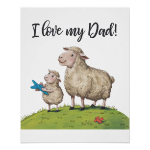 Ich Liebe mein Vater Schafe Poster