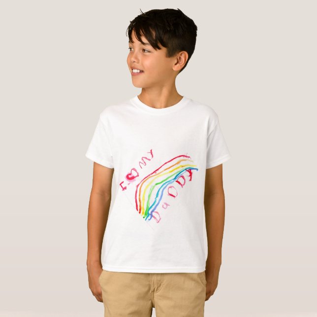 "Ich Liebe mein Vati-" Regenbogen T-Shirt (Vorne ganz)
