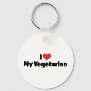 Ich liebe mein vegetarisches Schlüsselanhänger