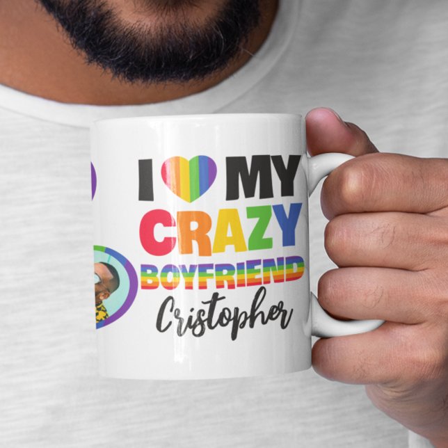 Ich Liebe mein verrückter Freund 2 Foto lgbtq+ Reg Kaffeetasse (Von Creator hochgeladen)