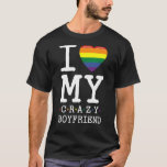 Ich Liebe mein verrückter Freund Honeymoon Homosex T-Shirt<br><div class="desc">Ich Liebe mein Crazy Boyfriend Honeymoon Homosexuelles Regenbogenherz</div>