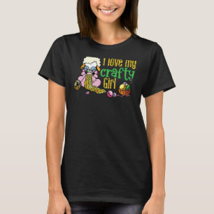 Ich Liebe mein verrücktes Girl-Strickcrafters-Zita T-Shirt
