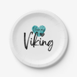 Ich Liebe mein Viking Pappteller