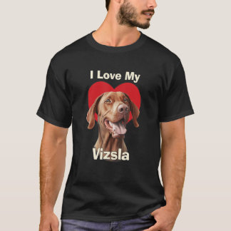 Ich Liebe mein Vizsla Welpenhund T-Shirt