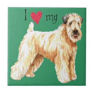 Ich Liebe mein weich beschichtetes Wheaten Terrier Fliese