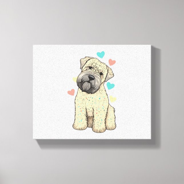 Ich Liebe mein weich beschichtetes Wheaten Terrier Leinwanddruck (Vorderseite)